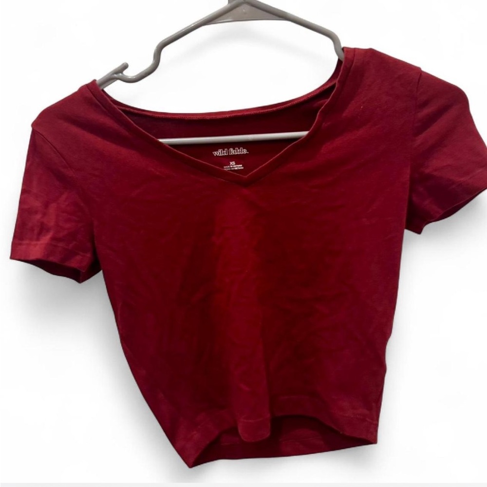 Wild Fable Dark Red Crop Top